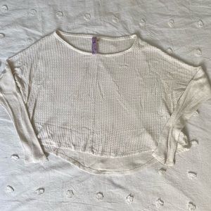 Alya White Waffle Knit Sweater